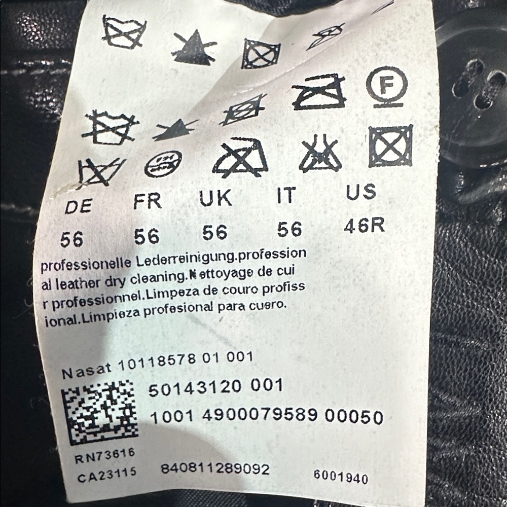 Hugo Boss Men’s Black Lamb Nappa Leather Jacket - Picture 5 of 6
